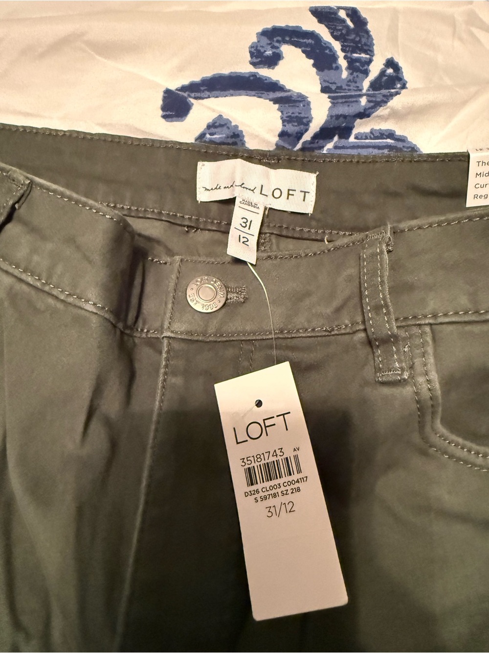 LOFT Olive Green Straight Leg Jeans